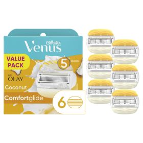 Gillette Venus Comfort Glide Olay Coconut Razor Blades Refill, 6 Ct, Female