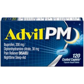 Advil PM Pain and Headache Reliever Ibuprofen Caplets;  200 mg;  120 Count