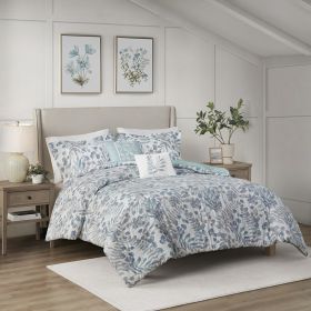 5 Piece Seersucker Comforter Set with Throw Pillows