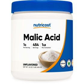 Nutricost Malic Acid Powder 16oz (454 Servings) - Gluten Free, Non-GMO Supplement