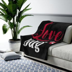 Decorative Throw Blanket, Love All Day Every Day, Word Art - Black