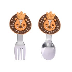 Minimalist Cartoon Children's Silicone Tableware (Option: Little Lion)