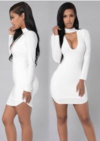 EBay fast selling, European, American, bursting, V collar, cocktail dresses and dress sexy dresses (Option: White-XL)