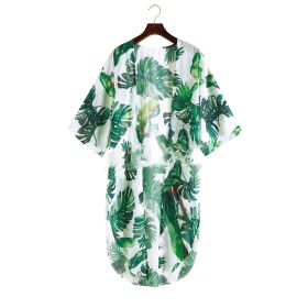 Summer Seaside Vacation Chiffon Shirt European And American Swimsuit Sunscreen Clothing (Option: D-S)