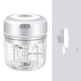 Mini Electric Garlic Chopper USB Charging Ginger Masher Machine Sturdy Durable Chili Vegetable Crusher Kitchen Tool (Option: WhiteA-USB)