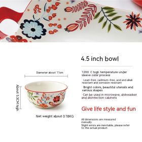 Home American Tableware Hand Drawn Creative Floral Style (Option: 4.5inch bowl)