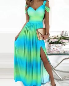 Long Floor Length Elegant Greek Style Pleated Dress (Option: Tie dye-S)