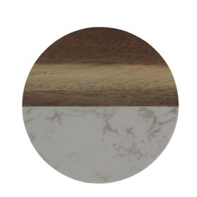 Creative Marble Cup Heat Shielding Pad (Option: Round Half Split White)