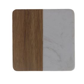 Creative Marble Cup Heat Shielding Pad (Option: Square Half Split White)