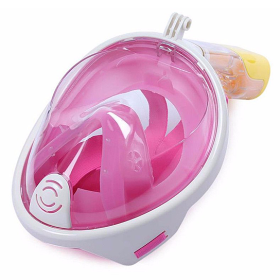 Full Face Snorkel Mask with Optional HD 1080P Action Sports Camera (Option: Mask Only, Mask Color: Pink)